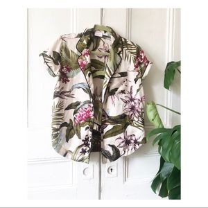 Tropical Satin Pajamas Set